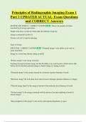 Principles of Radiographic Imaging Exam 1  Part 1 UPDATED ACTUAL Exam Questions  and CORRECT Answers