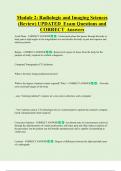 Module 2&colon; Radiologic and Imaging Sciences  &lpar;Review&rpar; UPDATED Exam Questions and  CORRECT Answers