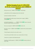Medical Imaging Exam &num;1 UPDATED  ACTUAL Exam Questions and CORRECT  Answers