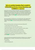 medical imaging  Bundled Exam Questions and CORRECT Answers