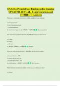 Radiographic Imaging    Bundled Exam Questions and CORRECT Answers