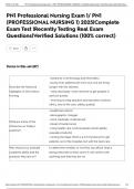 PN1 Professional Nursing Exam 1&sol; PN1 &lpar;PROFESSIONAL NURSING 1&rpar; 2025&vert;Complete Exam Test &vert;Recently Testing Real Exam Questions&vert;Verified Solutions &lpar;100&percnt; correct&rpar;
