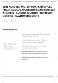 2025 NURS 6521 MIDTERM EXAM ADVANCED PHARMACOLOGY &vert; QUESTIONS AND CORRECT ANSWERS &vert; ALREADY GRADED &vert; PROFESSOR VERIFIED &vert; WALDEN UNIVERSITY