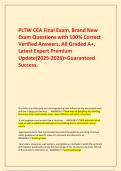 PLTW CEA Final Exam&comma; Brand New Exam Questions with 100&percnt; Correct Verified Answers&comma; All Graded A&plus;&comma; Latest Expert Premium Update&lpar;2025-2026&rpar;>Guaranteed Success&period;