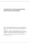 Phlebotomy State Exam Review Questions