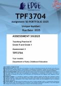 TPF3704 Assignment 50 &lpar;ANSWERS&rpar; 2024 - DISTINCTION GUARANTEED