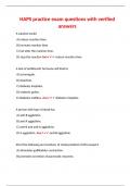 HAPS practice exam questions with verified answer1
