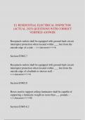 E1 RESIDENTIAL ELECTRICAL INSPECTOR &lpar;ACTUAL 2025&rpar; QUESTIONS WITH CORRECT VERIFIED ANSWER