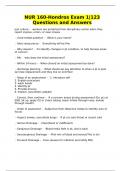 NUR 160-Hondros Exam 1&vert;123 Questions and Answers