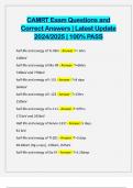 CAMRT Exam Questions and Correct Answers &vert; Latest Update 2024&sol;2025 &vert; 100&percnt; PASS
