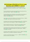 OTP 510 Quiz UPDATED ACTUAL Exam  Questions and CORRECT Answers
