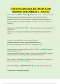 OTP 510 Final Exam REVISED Exam  Questions and CORRECT Answers