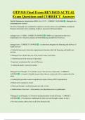 OTP 510 Final Exam REVISED ACTUAL  Exam Questions and CORRECT Answers