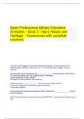Basic Professional Military Education  &lpar;Enlisted&rpar; - Block 2 - Navy History and  Heritage &ndash; Ceremonies with complete  solutions&period;