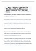 AREC Final &lpar;2025&rpar; Exam Study Set With Detailed & Verified Questions and Answers &vert; Graded A&plus; &vert;100&percnt; Guaranteed Success