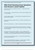 NRA Pistol Shooting Exam Questions And Answers Latest Update
