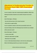 Alterations in Cardiovascular Function &  Perfusion Exam Q&A 100&percnt; Guaranteed  Success