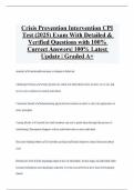 Crisis Prevention Intervention CPI Test &lpar;2025&rpar; Exam With Detailed & Verified Questions with 100&percnt; Correct Answers&vert; 100&percnt; Latest Update &vert; Graded A&plus;