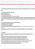 NYS EMT CERTIFYING EXAM Review Questions and Correct Answers