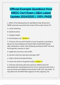 Official Example Questions from ABGC Cert Exam &vert; Q&A Latest Update 2024&sol;2025 &vert; 100&percnt; PASS