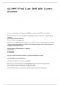 AC-HPAT Final Exam 2025 With Correct Answers