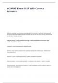 ACHPAT Exam 2025 With Correct Answers&period;