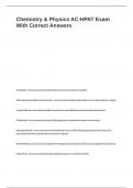 Chemistry & Physics AC-HPAT Exam With Correct Answers