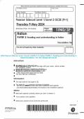 2024 Pearson Edexcel Level 1&sol;Level 2 GCSE &lpar;9&ndash;1&rpar; Italian PAPER 3&colon; Reading and understanding in ItalianFoundation Tier MAY Merged QP and MS