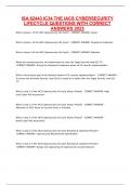 ISA 62443 IC34 THE IACS CYBERSECURITY LIFECYCLE QUESTIONS WITH CORRECT ANSWERS 2025