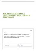 BUS 250 PRACTICE TEST 2 QUESTIONS WITH ALL COMPLETE SOLUTIONS&excl;&excl;