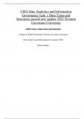 C803 Data Analytics and Information Governance Task 1 Data Types and Structures &vert;passed new update 2025 Western Governors University