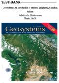 TEST BANK For Geosystems: An Introduction to Physical Geography, 5th Canadian Edition, All 1-20 Chapters Covered ,Latest Edition