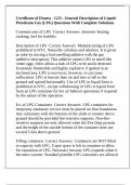 Certificate of Fitness - G23 - General Description of Liquid Petroleum Gas &lpar;LPG&rpar; Questions With Complete Solutions