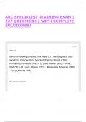 ARC SPECIALIST TRAINING EXAM &vert; 237 QUESTIONS &vert; WITH COMPLETE SOLUTIONS&excl;&excl;