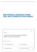 ADP PAYROLL SPECIALIST EXAM 2025 WITH COMPLETE SOLUTIONS&excl;&excl; 