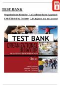Test bank for Organizational Behavior&colon; An Evidence-Based Approach&colon; 12th Edition by &lpar;Luthans&rpar;&comma; &lpar;Ch 1 to 14 Covered&rpar; > Download as a Pdf File <