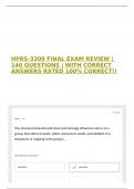 HPRS-3309 FINAL EXAM REVIEW &vert; 140 QUESTIONS &vert; WITH CORRECT ANSWERS RATED 100&percnt; CORRECT&excl;&excl; 