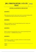  JBL FIREFIGHTER 1 STATE TEST QUESTIONS AND ANSWERS 2025