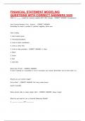 FINANCIAL STATEMENT MODELING QUESTIONS WITH CORRECT ANSWERS 2025