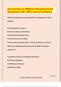 Introduction to Medical Assisting Exam  Questions with 100&percnt; Correct Answers