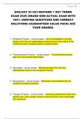 BIOLOGY 93 UCI MIDTERM 1 KEY TERMS EXAM 2025&vert; BRAND NEW ACTUAL EXAM WITH  100&percnt; VERIFIED QUESTIONS AND CORRECT  SOLUTIONS&vert; GUARANTEED VALUE PACK&vert; ACE  YOUR GRADES&period;
