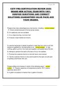 CETP PRE-CERTIFICATION REVIEW 2025&vert;  BRAND NEW ACTUAL EXAM WITH 100&percnt;  VERIFIED QUESTIONS AND CORRECT  SOLUTIONS&vert; GUARANTEED VALUE PACK&vert; ACE  YOUR GRADES&period;