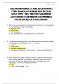 D202 HUMAN GROWTH AND DEVELOPMENT  FINAL EXAM 2025&vert; BRAND NEW ACTUAL  EXAM WITH 100&percnt; VERIFIED QUESTIONS  AND CORRECT SOLUTIONS&vert; GUARANTEED  VALUE PACK&vert; ACE YOUR GRADES&period;