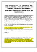 H&R BLOCK INCOME TAX SPECIALIST TEST 2025&vert; BRAND NEW ACTUAL EXAM WITH 100&percnt;  VERIFIED QUESTIONS AND CORRECT  SOLUTIONS&vert; GUARANTEED VALUE PACK&vert; ACE  YOUR GRADES&period;