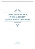 Nurs 251 module 1 pharmacology questions and answers