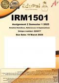 IRM1501 Assignment 2 &lpar;COMPLETE ANSWERS&rpar; Semester 1 2025 - DUE April 2025
