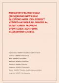  MIDWIFERY PRACTICE EXAM &lpar;2025&rpar;&vert;BRAND NEW EXAM QUESTIONS WITH 100&percnt; CORRECT VERIFIED ANSWERS&comma;ALL GRADED A&plus;&comma; LATEST EXPERT PREMIUM UPDATE&lpar;2025-2026&rpar;>100&percnt; GUARANTEED SUCCESS