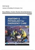 Test Bank for Anatomy & Physiology for Emergency Care 3rd Edition by Bryan Bledsoe ISBN 9780135211458 Chapter 1-20 &vert; Complete Guide A&plus;