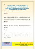 LOUISIANA CLASS D LICENSE EXAM QUESTIONS AND CORRECT DETAILED  ANSWERS &lpar;VERIFIED ANSWERS&rpar; &vert;&vert;ALREADY  GRADED A&plus;&vert;&vert;NEWEST VERSION