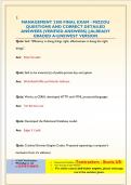 MANAGEMENT 3300 EXAM  QUESTIONS AND CORRECT DETAILED ANSWERS &lpar;VERIFIED ANSWERS&rpar; &vert;&vert;ALREADY GRADED A&plus;&vert;&vert;NEWEST VERSION